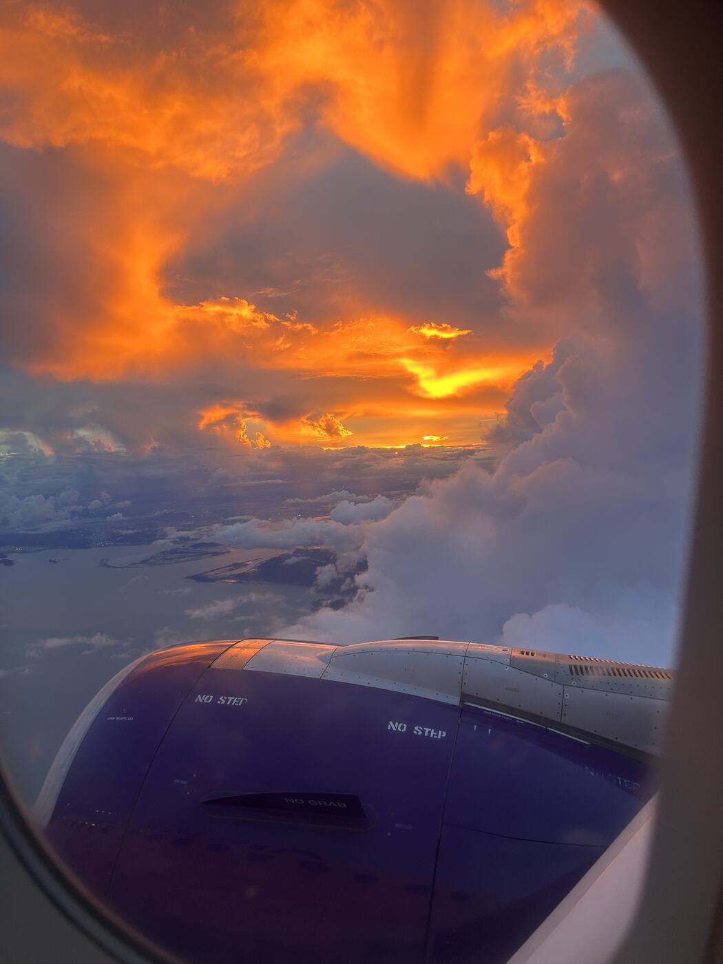 着陸前の空